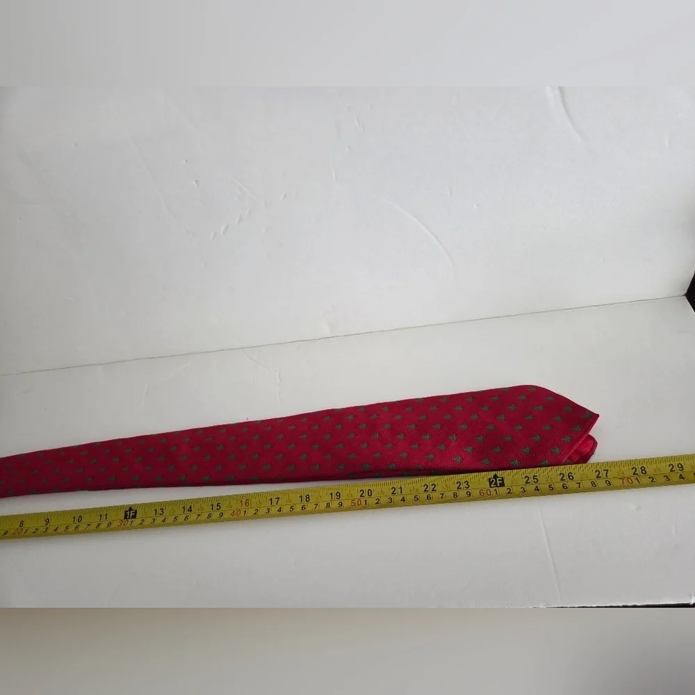 Schreter Red and Green Christmas Tree Patterned Men's Tie 54 in. - Picture 6 of 6